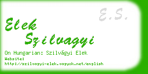 elek szilvagyi business card